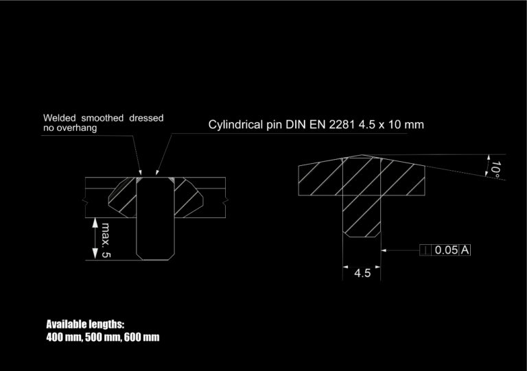 Clamping bar Technical drawing