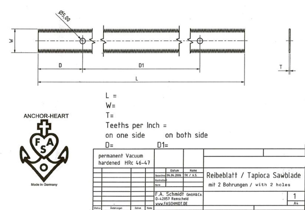 Drawing sawblade with holes