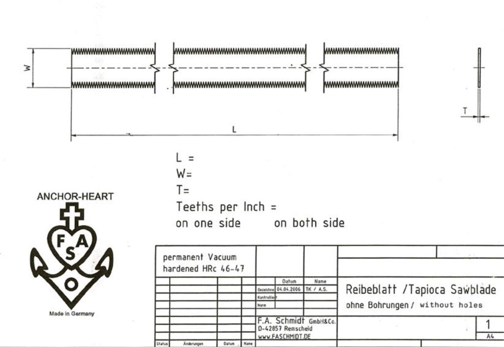 Drawing sawblade without holes